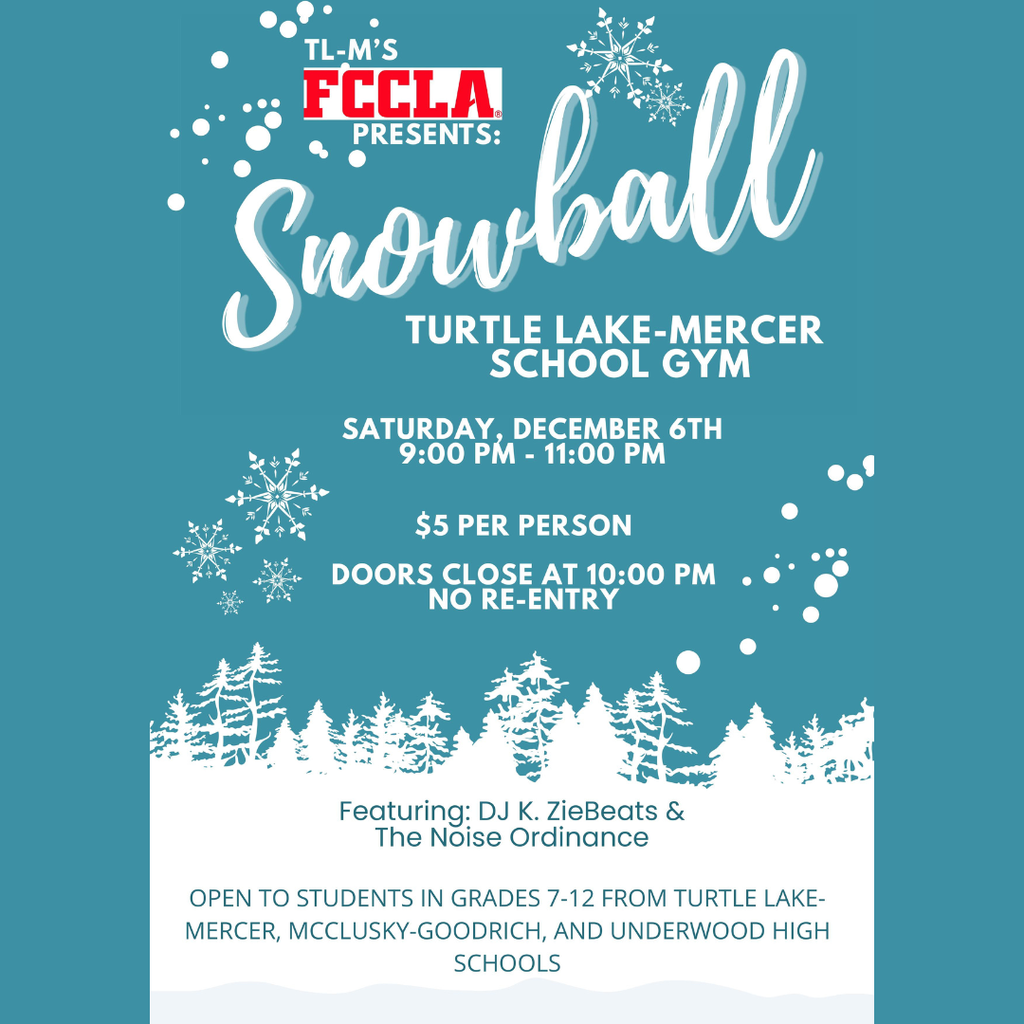 Turtle Lake-Mercer Snowball Dance Flyer