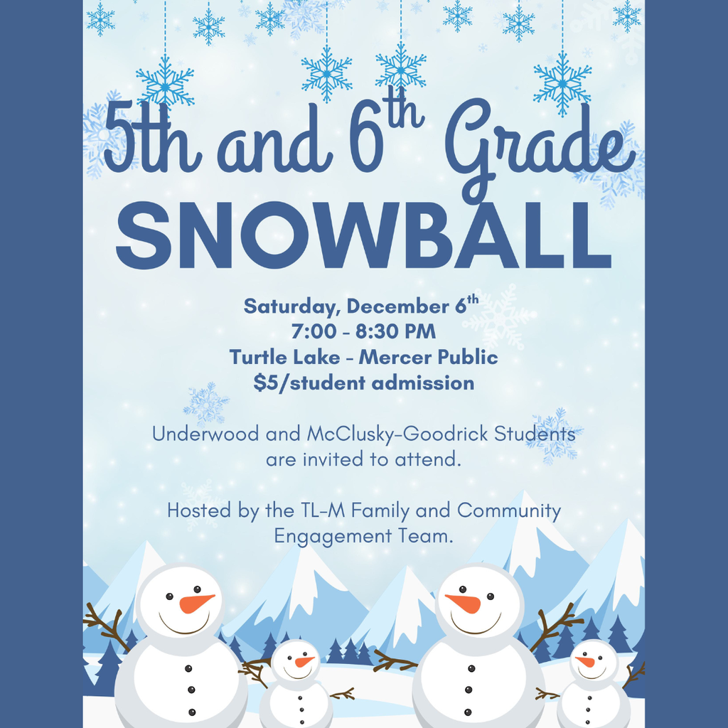 Snowball for 5th and 6th grade students in Turtle Lake on December 6th