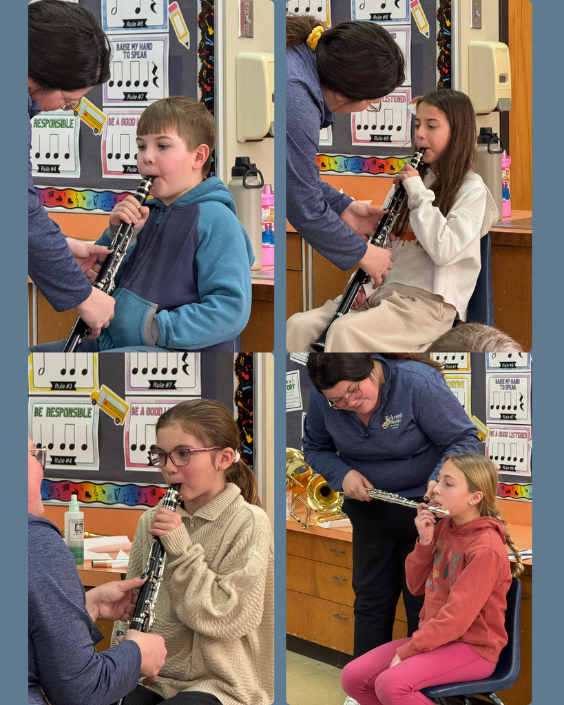 Elementary students getting fitted for instruments