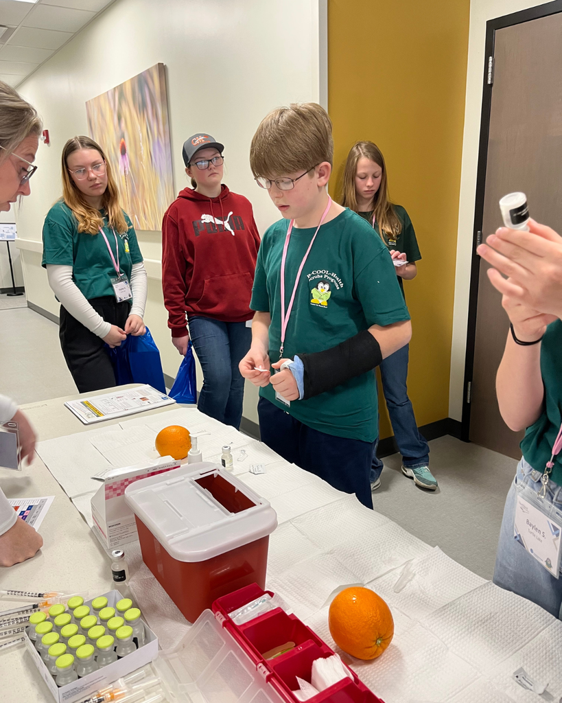 Junior high students learning about nursing careers