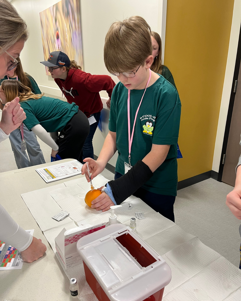 Junior high students learning about nursing careers