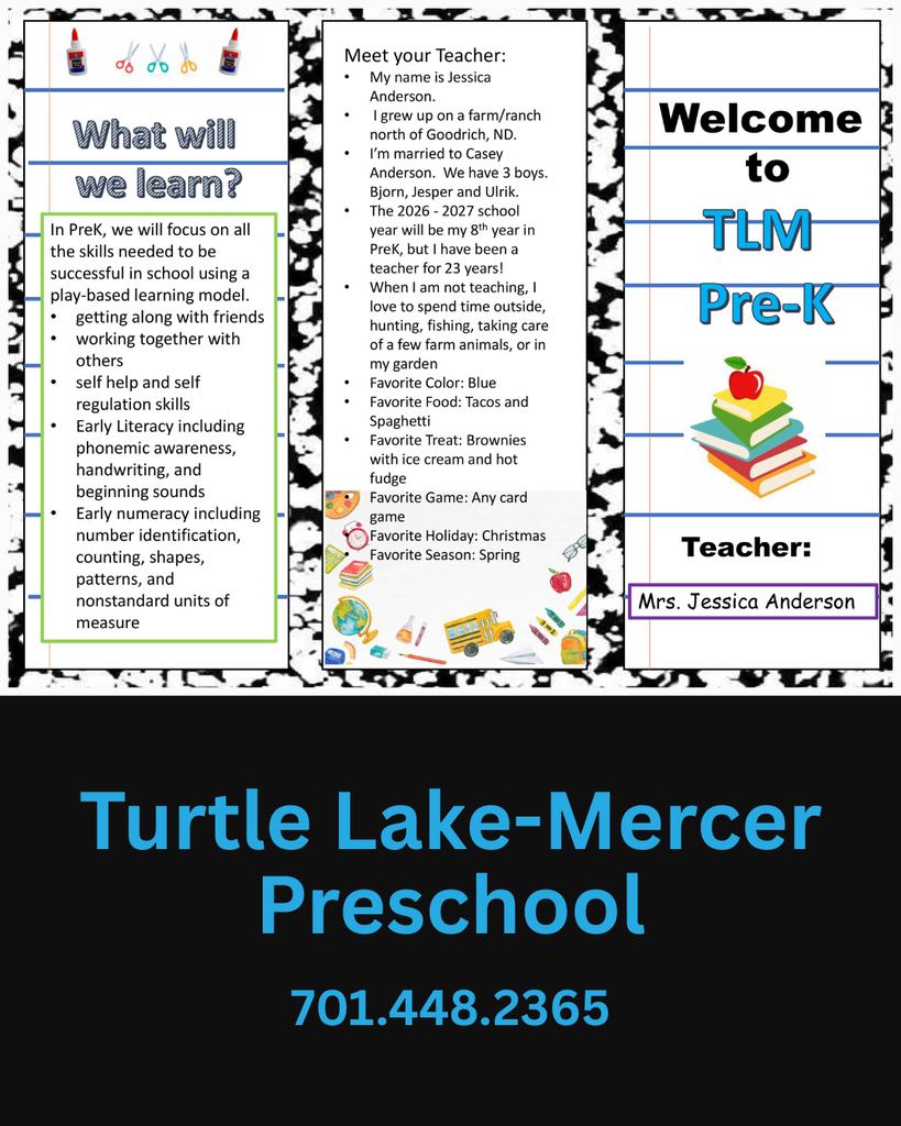 Turtle Lake-Mercer Preschool Flier