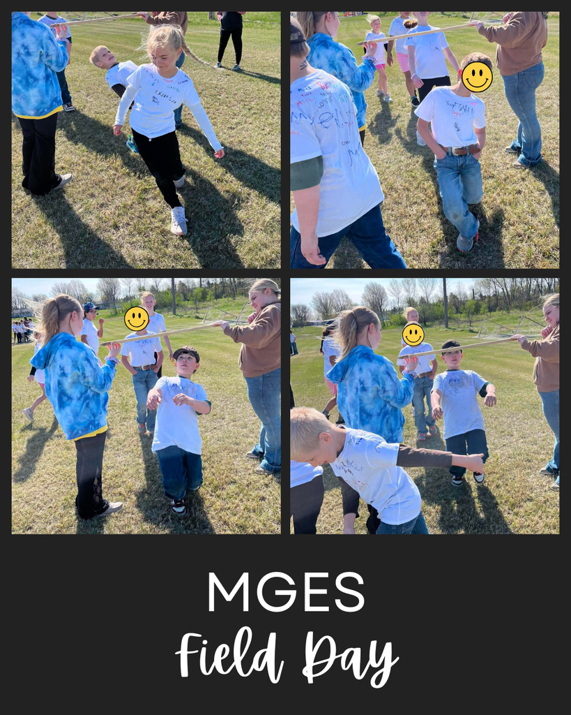Photos of elementary students outside playing limbo