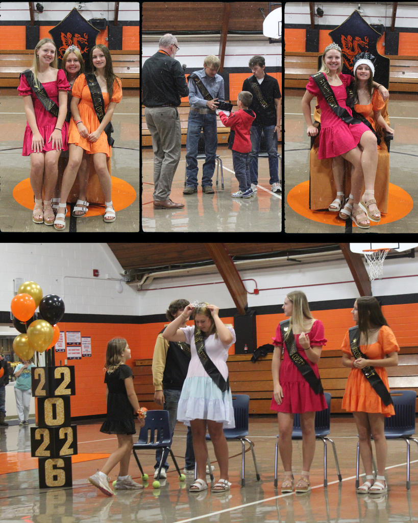 Photos of high school students dressed nicely during a Homecoming coronation ceremony