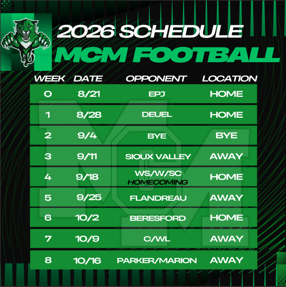 2026 MCM Football Schedule