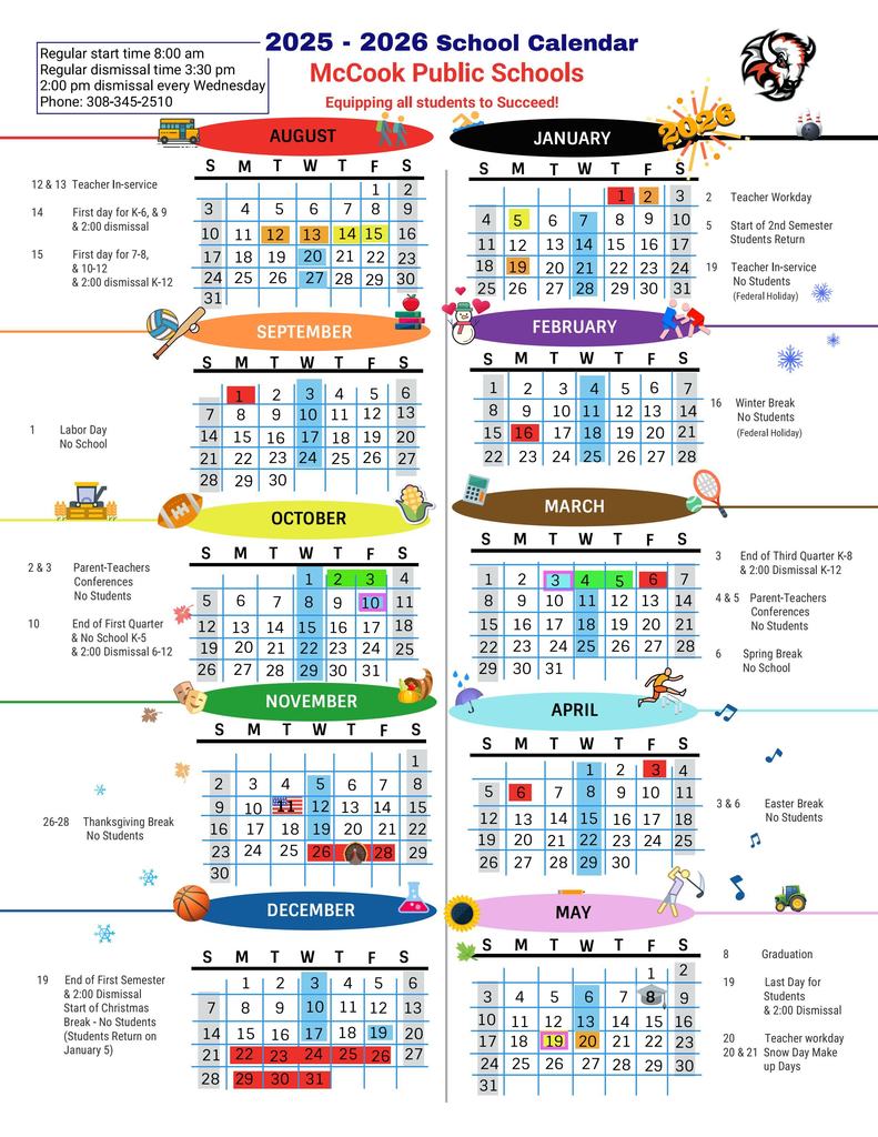 2025.26 McCook Public Schools Calendar