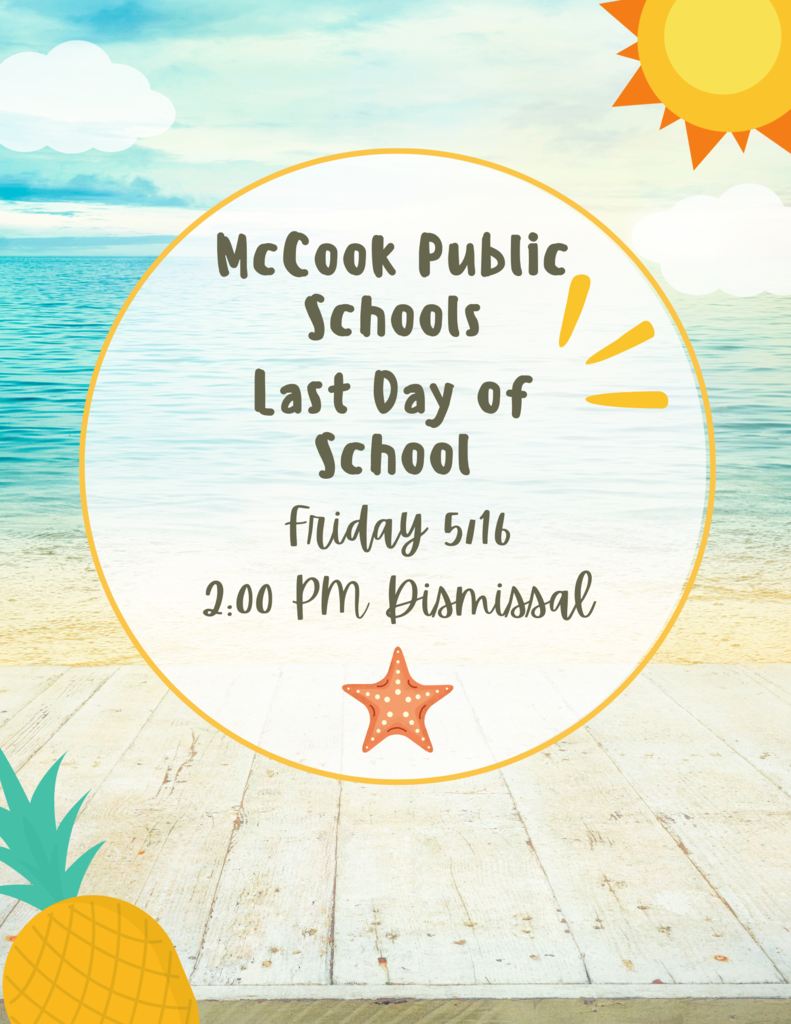 Reminder that Friday 5/16 is our last day of school for the 24/25 school year and it is a 2:00pm dismissal!
