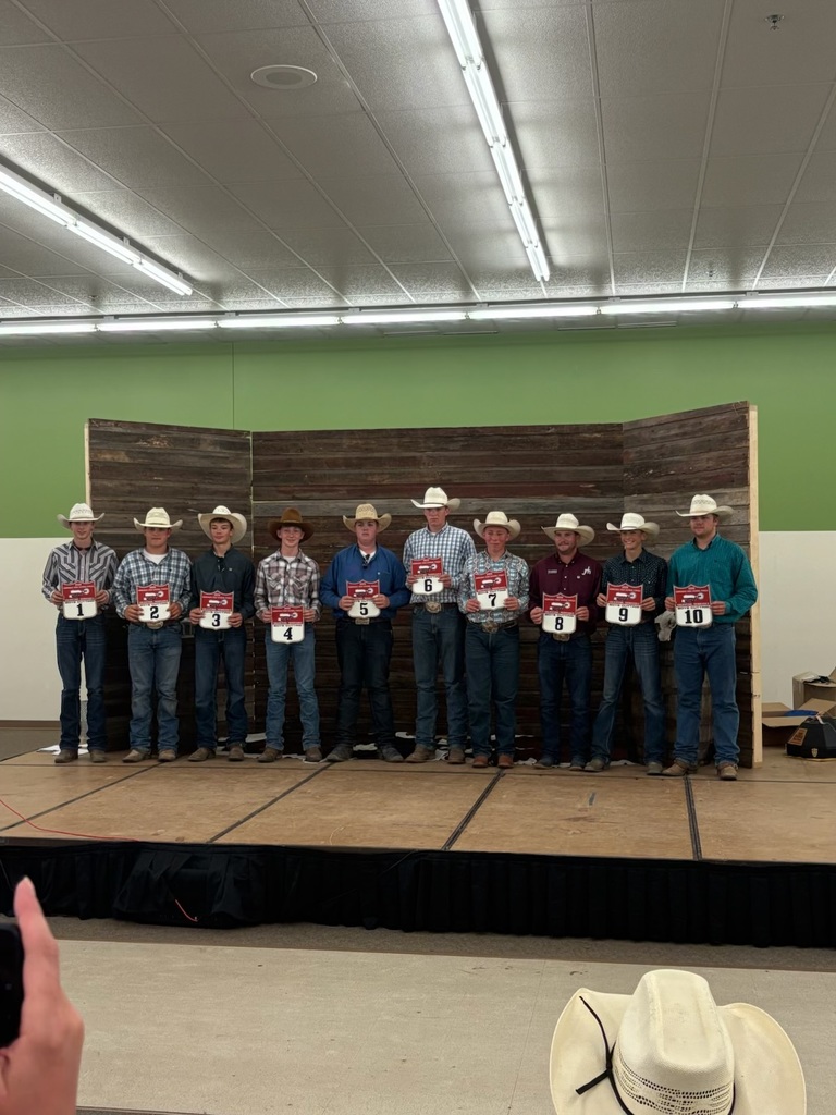 Top 10 finishers in Cutting at Nebraska State Rodeo finals. Reese Gillespie is one of the 10.