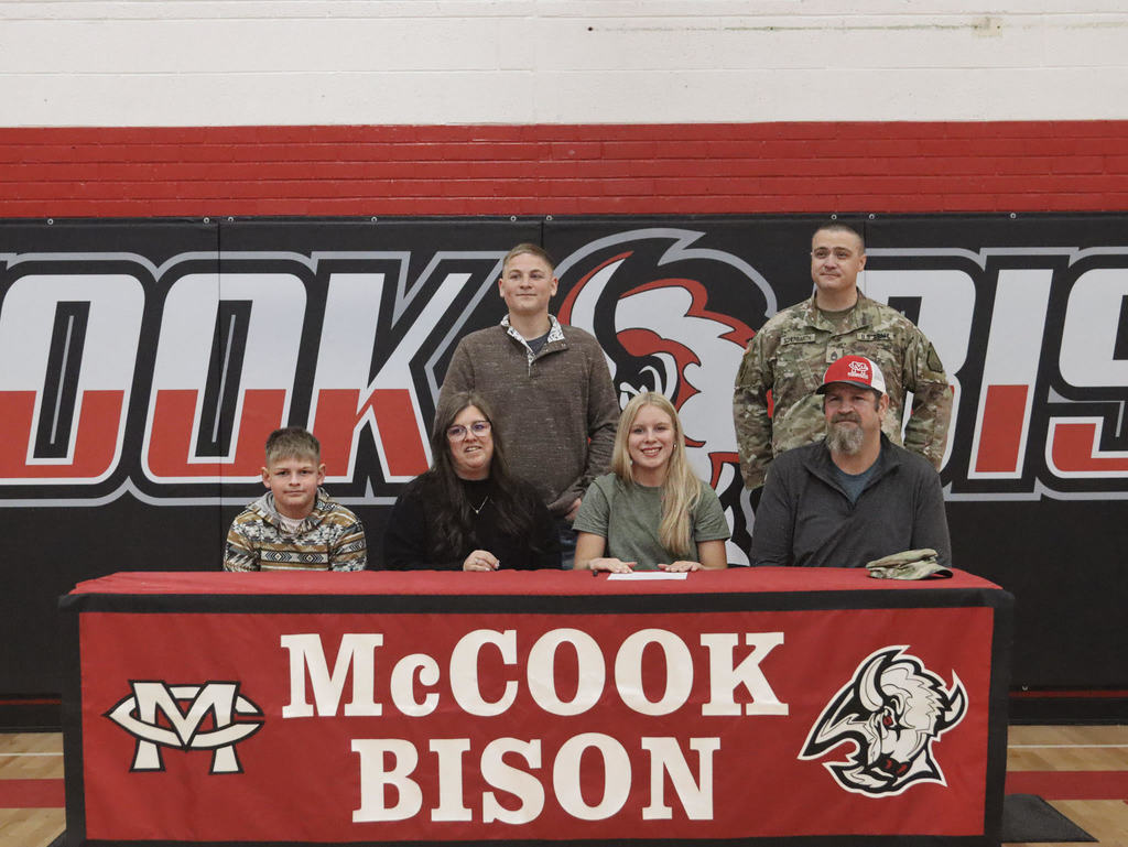 McCook Public Schools Military Signing Day 4.30.26  Travis Merchant: Nebraska National Guard Blake Rodewald: Army ROTC Brecken Gale: Nebraska National Guard Peyton Cock: Nebraska National Guard Simon Garcia: Nebraska National Guard Kayden Smith: Nebraska National Guard