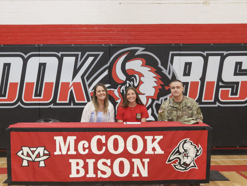 McCook Public Schools Military Signing Day 4.30.26  Travis Merchant: Nebraska National Guard Blake Rodewald: Army ROTC Brecken Gale: Nebraska National Guard Peyton Cock: Nebraska National Guard Simon Garcia: Nebraska National Guard Kayden Smith: Nebraska National Guard