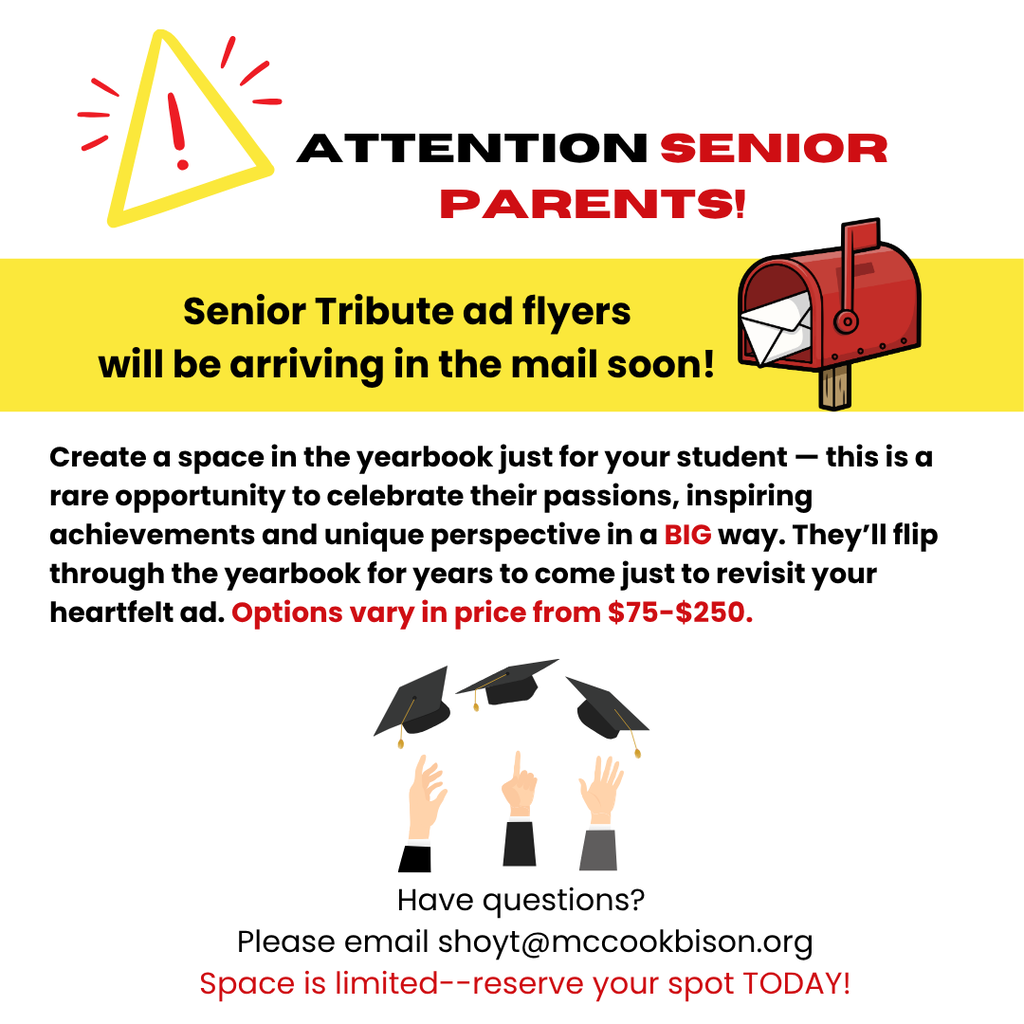 Senior Tribute Ad flyers will be arriving soon!