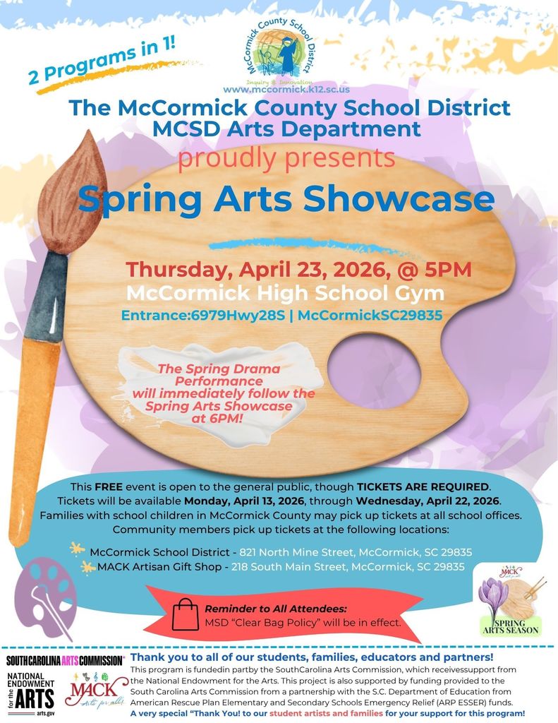 Spring Arts Showcase flyer