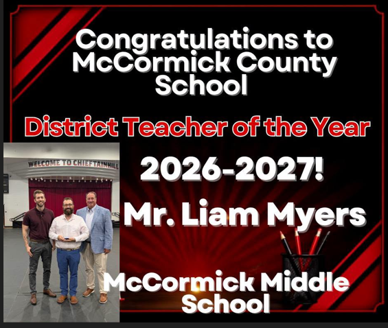 Mr. Myers Teacher of the Year