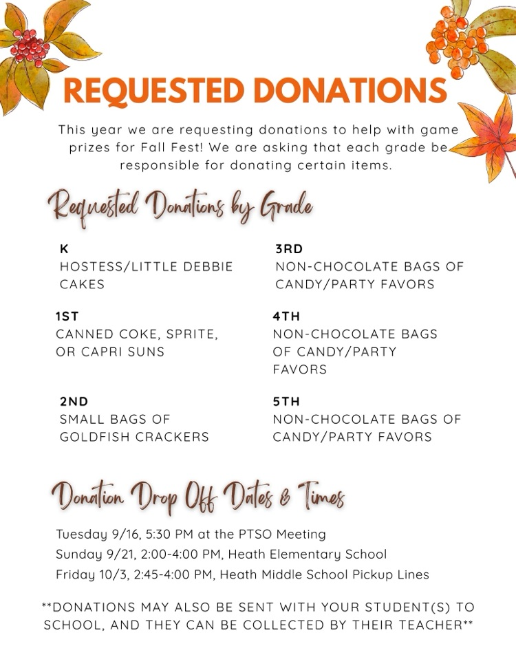 Fall Fest Donations 