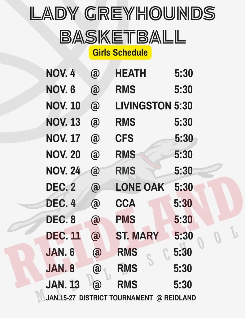 Basketball Schedules RMS