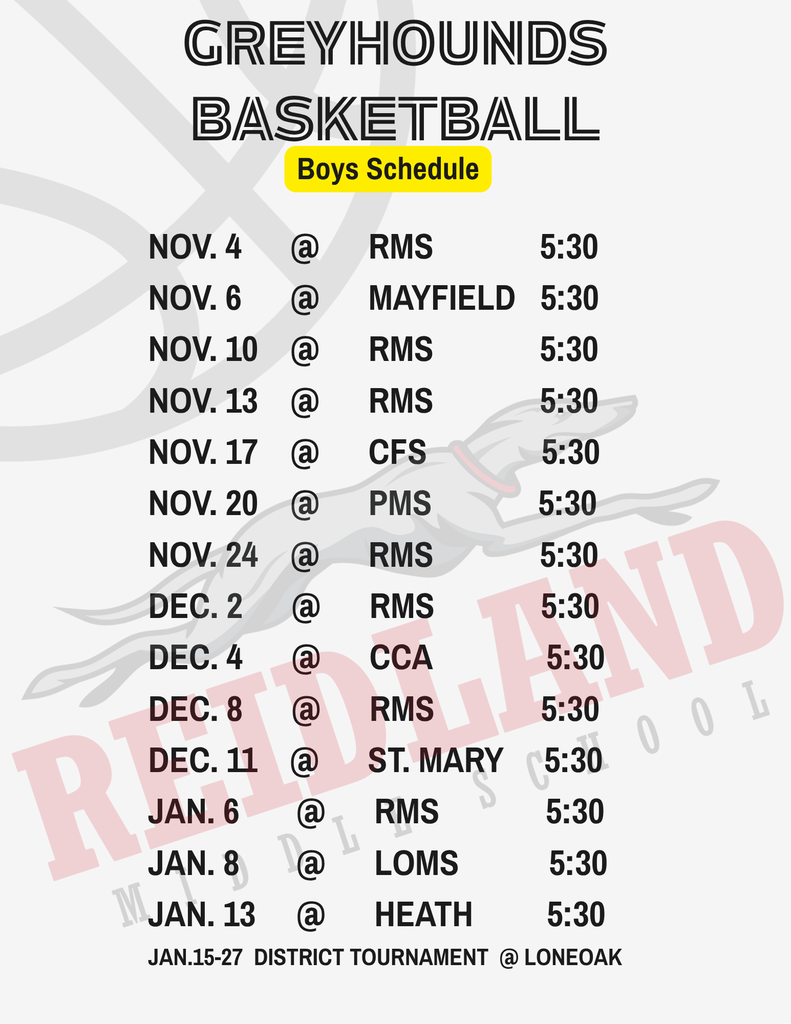 Basketball Schedules RMS
