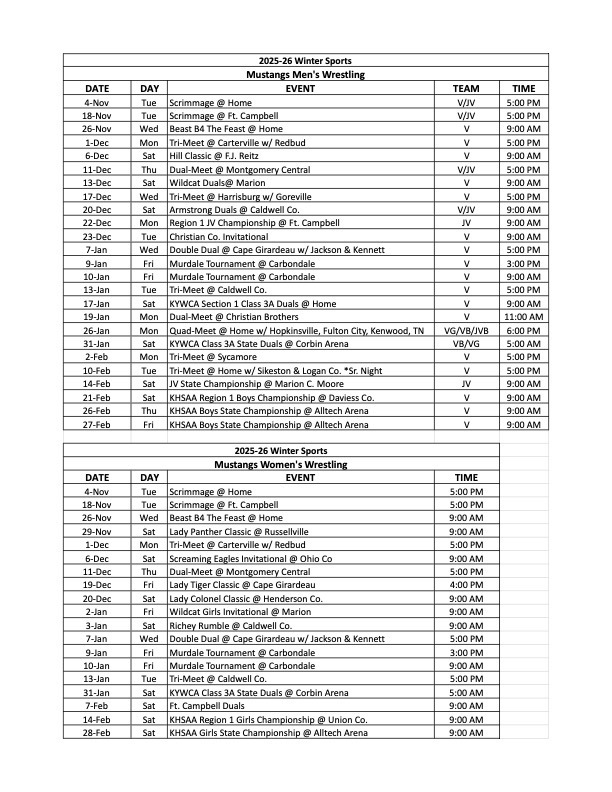 25-26 Winter Pocket Schedules  - Wrestling