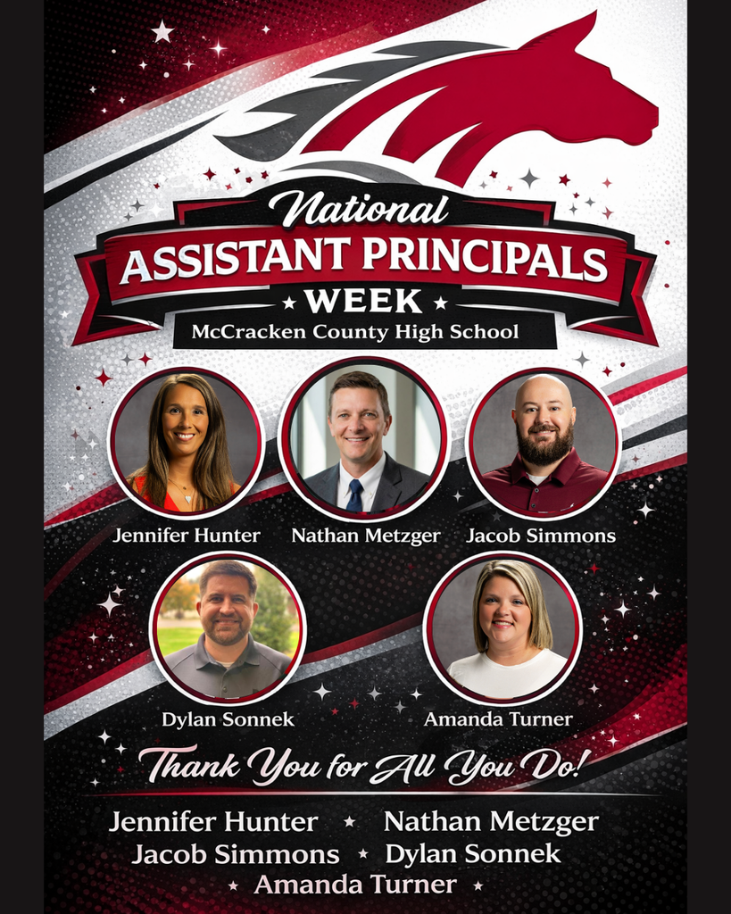 This week is extra special as we celebrate National Assistant Principals Week. Our MCHS faculty, staff, and students are better every day because of the leadership, dedication, and heart these individuals bring to Mustang Nation.  Please join us in thanking: Jennifer Hunter, Nathan Metzger, Jacob Simmons, Dylan Sonnek, and Amanda Turner