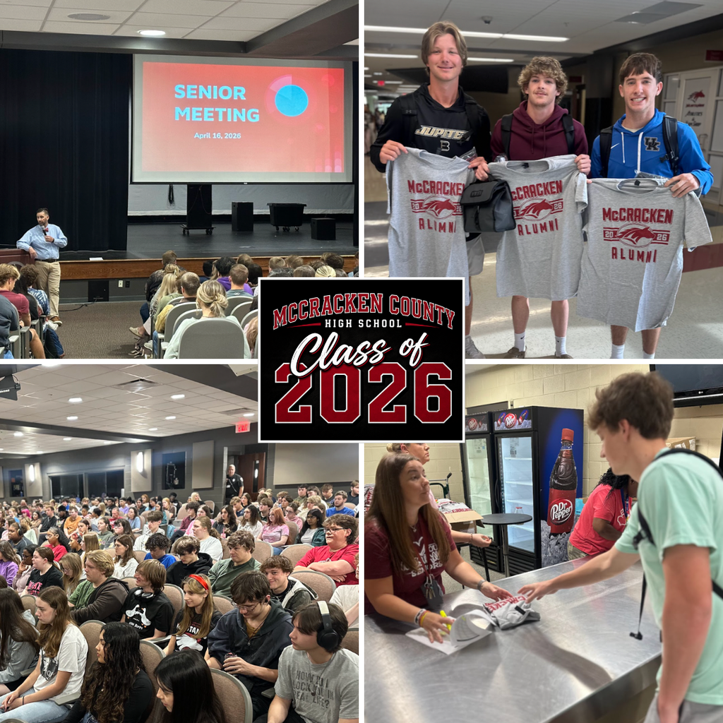 Seniors met this morning for important end-of-year info, picked up their caps & gowns and Senior/Alumni shirts, then celebrated outside with a sweet treat from Red's Donut Shop