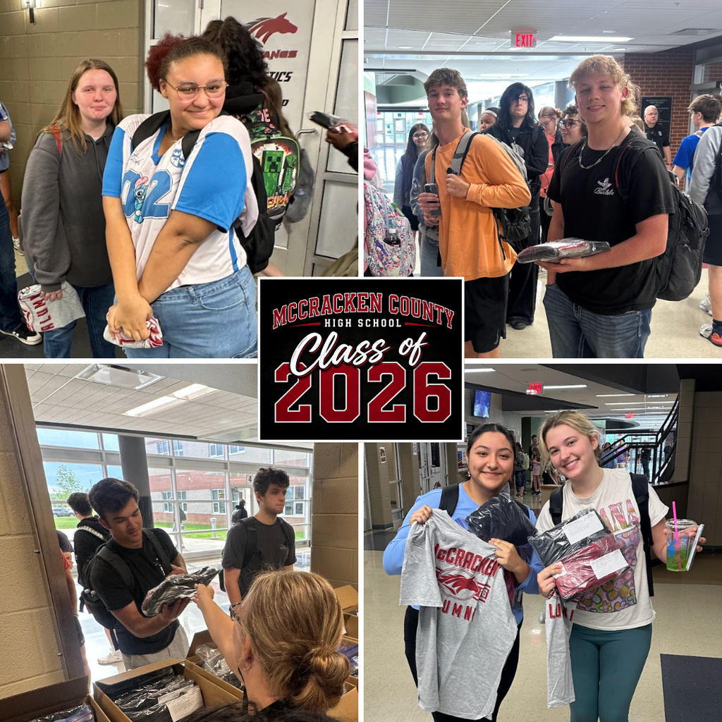 Seniors met this morning for important end-of-year info, picked up their caps & gowns and Senior/Alumni shirts, then celebrated outside with a sweet treat from Red's Donut Shop