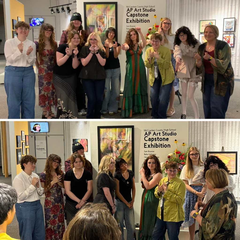 Congratulations to our Mustangs who participated in the AP Art Capstone Exhibition at the Clemens Fine Arts Center on the campus of WKCTC! We are so proud of the creativity, professionalism, and hard work these students showcased through their yearlong projects. On Friday, May 15, the AP Studio Cohort celebrated the closing of their exhibition with a reception. A special shoutout to Ms. Stamper for guiding and encouraging these talented students every step of the way.