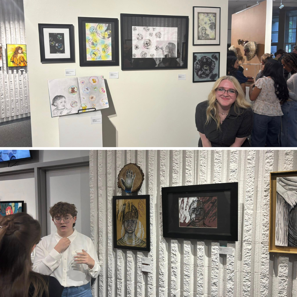 Congratulations to our Mustangs who participated in the AP Art Capstone Exhibition at the Clemens Fine Arts Center on the campus of WKCTC! We are so proud of the creativity, professionalism, and hard work these students showcased through their yearlong projects. On Friday, May 15, the AP Studio Cohort celebrated the closing of their exhibition with a reception. A special shoutout to Ms. Stamper for guiding and encouraging these talented students every step of the way.