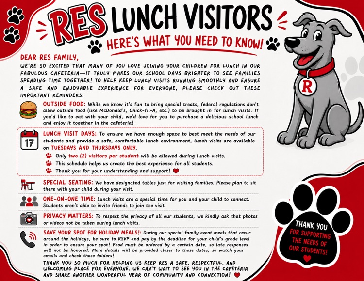 Updated Lunch Visitor Info