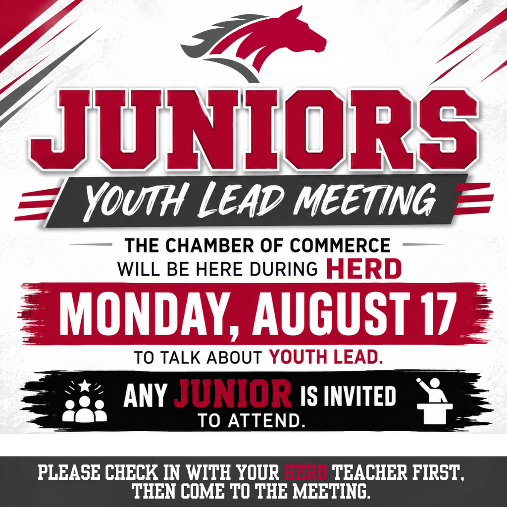 Youth Lead Meeting will be Monday, August 17 during HERD.