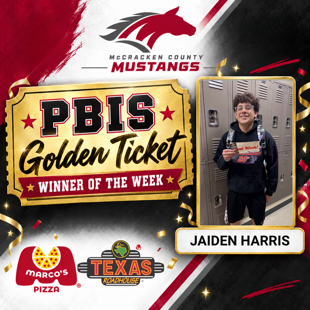 🍂🎟️ Fall Break may be here, but we still have some PBIS winners to celebrate! 🎉 Congratulations to our weekly Golden Ticket winners! We love recognizing students who are making positive choices and showing what it means to be a Mustang. ❤️🖤 We also want to give a special shout-out to Mrs. Kristy Griffith and Mrs. Christina Looper for submitting the most Golden Tickets during the month of September! 🏆 As a thank-you for helping us recognize and encourage our students, they will each receive a gift card from Oscar’s Taco Shop and a gift from Texas Roadhouse! 🌮🤠 Thank you to all of our teachers and staff who continue to celebrate the great things our students are doing every day!
