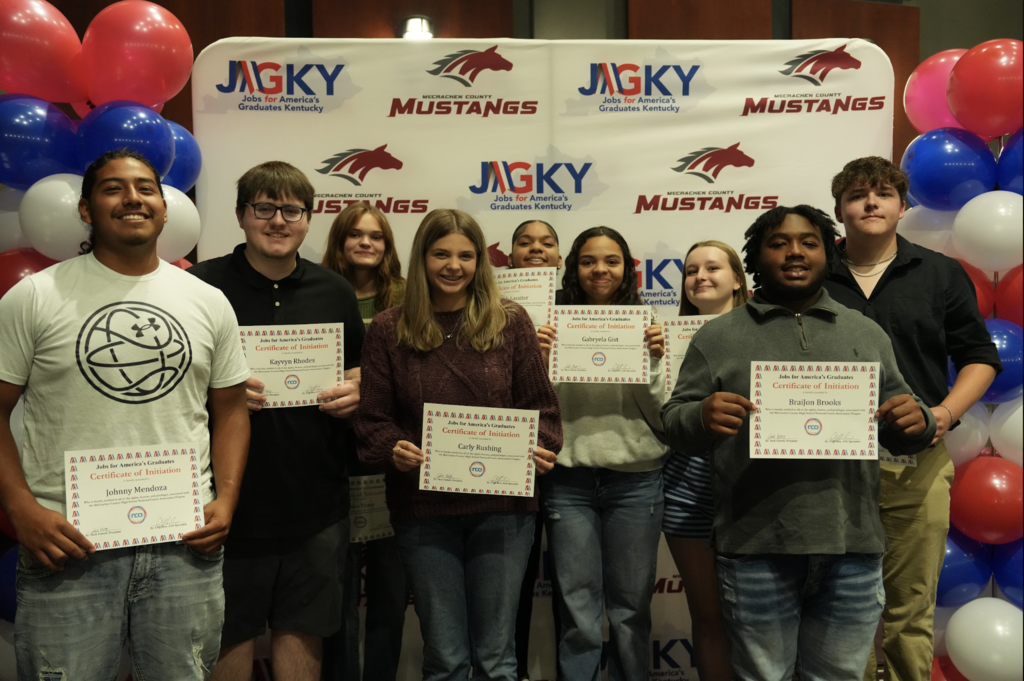 Before Fall Break, these outstanding Mustangs were officially initiated into the McCracken County High School JAG Program! We couldn't let this special milestone go by without giving them a well-deserved shout-out! 👏❤️🖤 JAG Kentucky (Jobs for America's Graduates) is dedicated to helping students succeed in high school and beyond! Through project-based learning, trauma-informed care, and connections with employers, JAG helps students build the skills, confidence, and opportunities they need for a successful future.