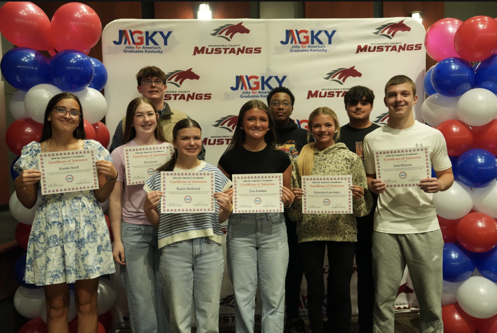 Before Fall Break, these outstanding Mustangs were officially initiated into the McCracken County High School JAG Program! We couldn't let this special milestone go by without giving them a well-deserved shout-out! 👏❤️🖤 JAG Kentucky (Jobs for America's Graduates) is dedicated to helping students succeed in high school and beyond! Through project-based learning, trauma-informed care, and connections with employers, JAG helps students build the skills, confidence, and opportunities they need for a successful future.