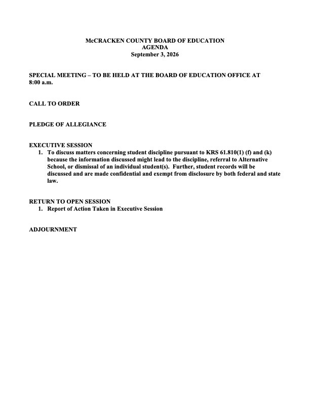 BOE Agenda