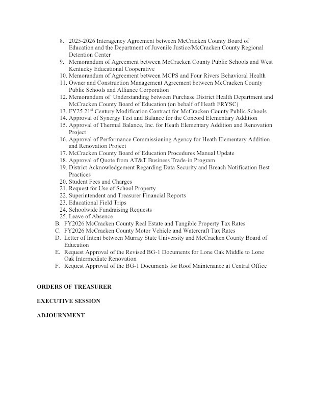 BOE Agenda