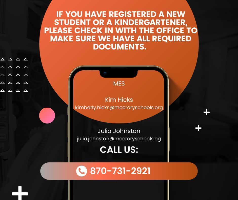 If you have registered a new student or a kindergartener, please check in with the office to make sure we have all required documents