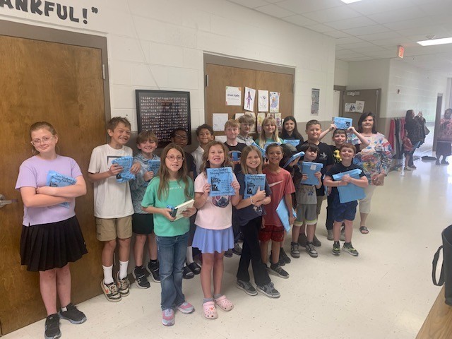 Students with books