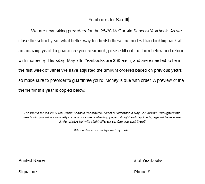 yearbook orders