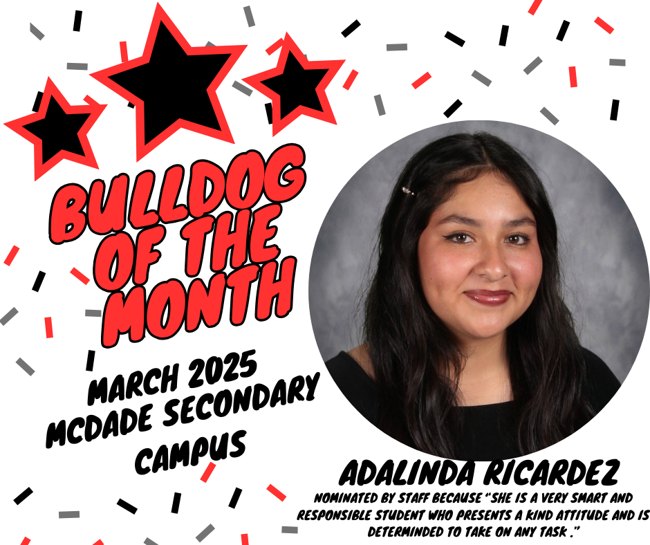 March Bulldog of the Month Secondary