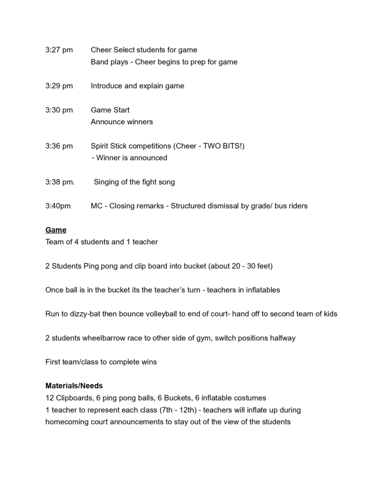 Hoco pep rally II