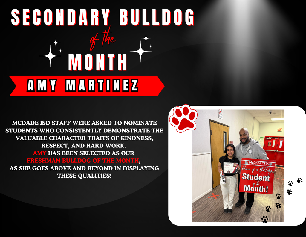 SECONDARY BULLDOG OF THE MONTH JAN