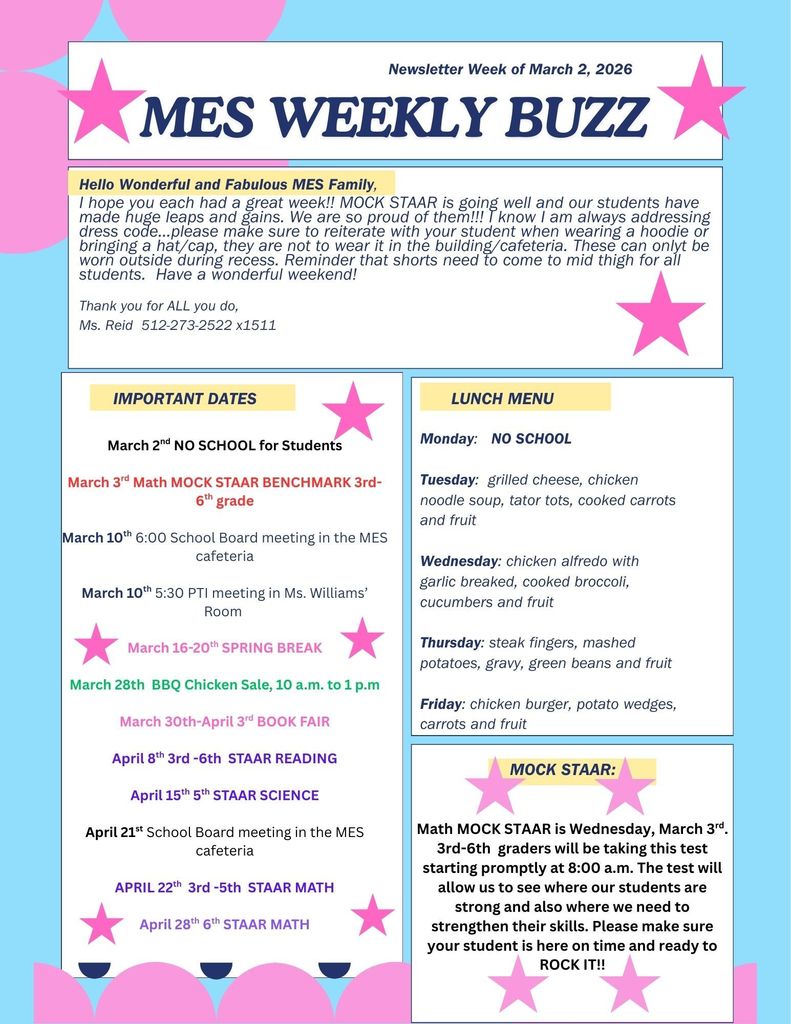MES WEEKLY NEWSLETTER