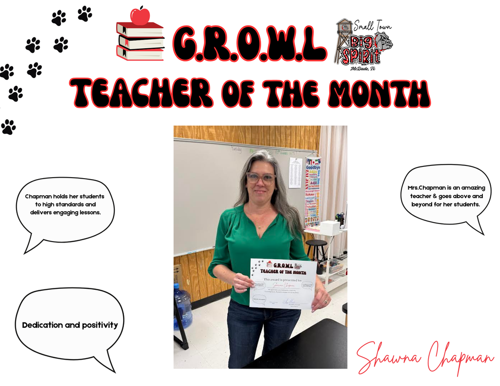 STAFF/TEACHER OF THE MONTH