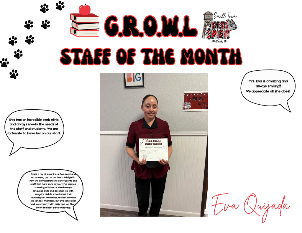 STAFF/TEACHER OF THE MONTH