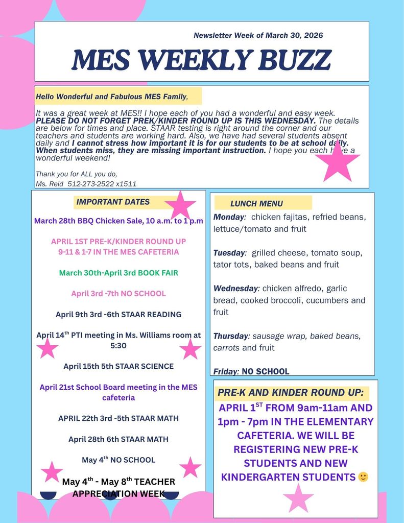 MES WEEKLY NEWSLETTER