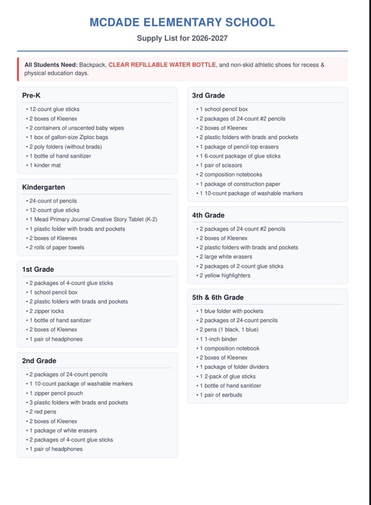 26-27 school supply list