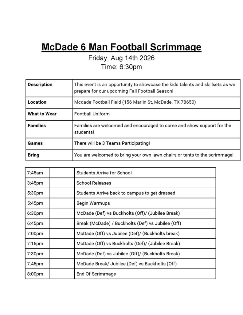 Football schedule
