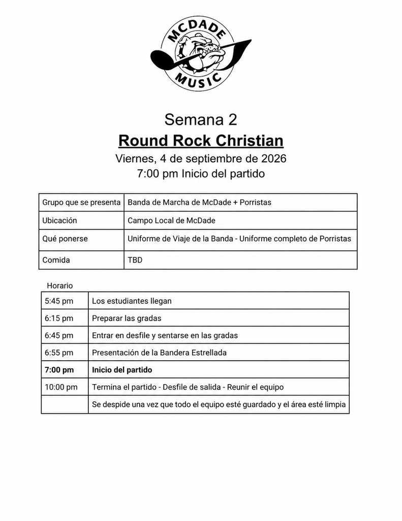 Game Schedule