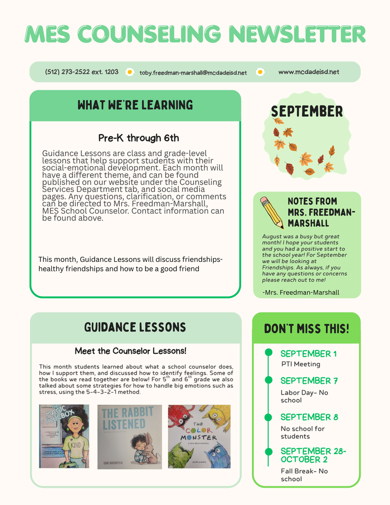 counseling newsletter