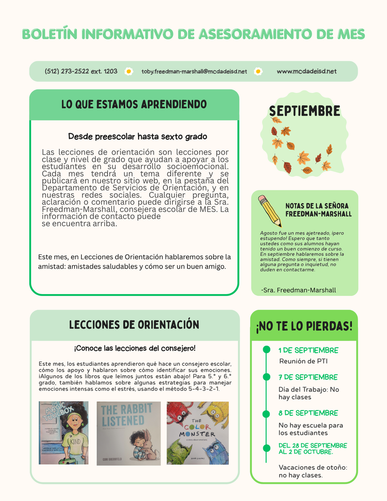 counseling newsletter