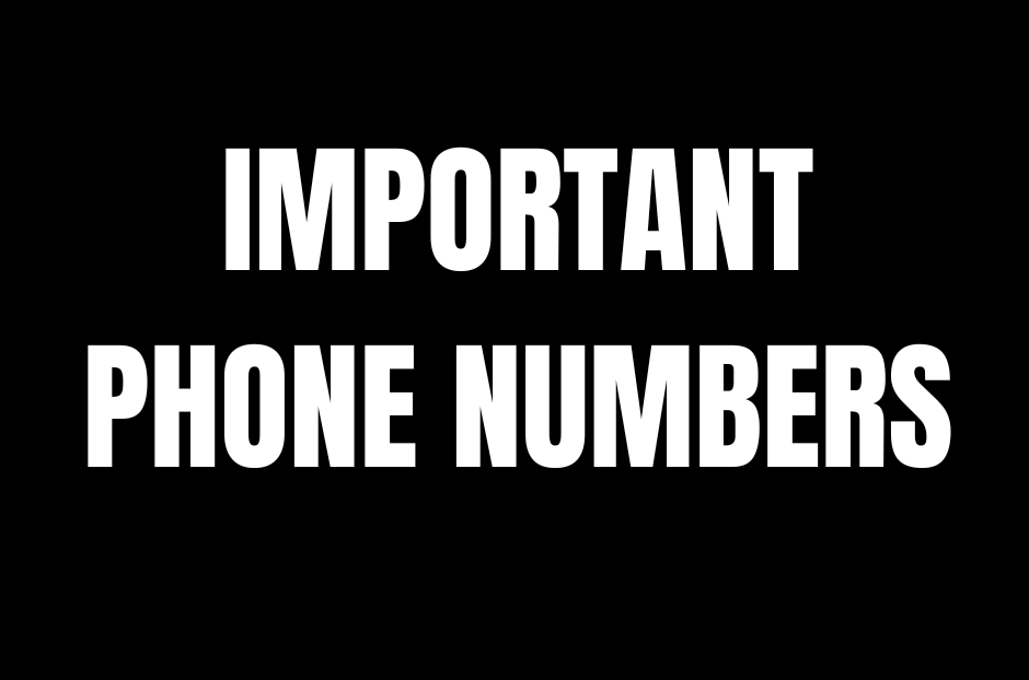 important phone numbers
