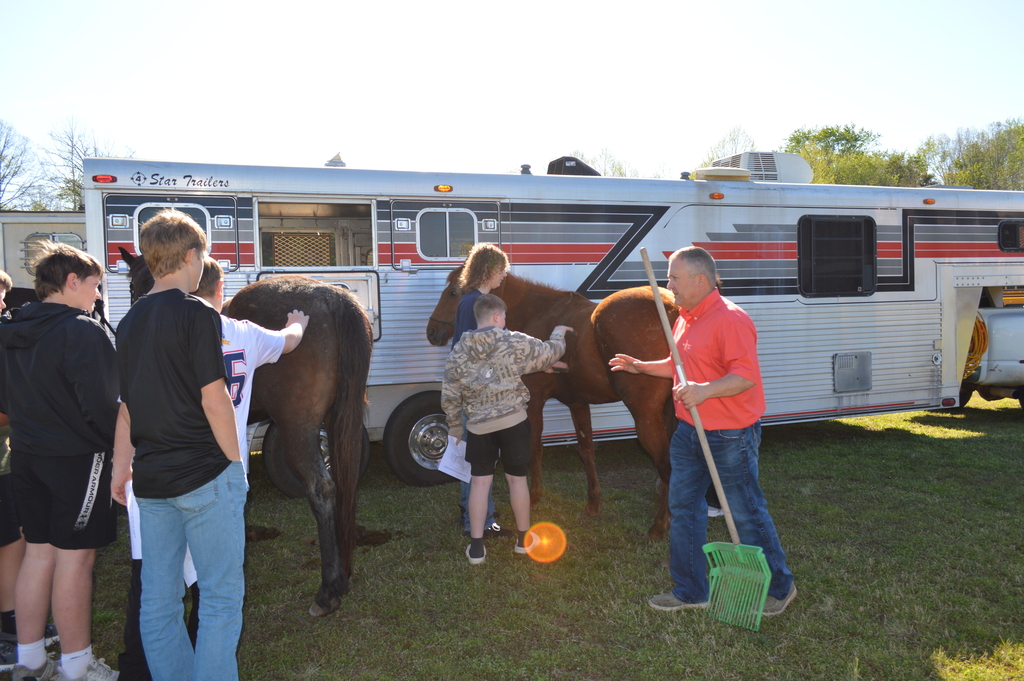 Students learning grooming techniques.